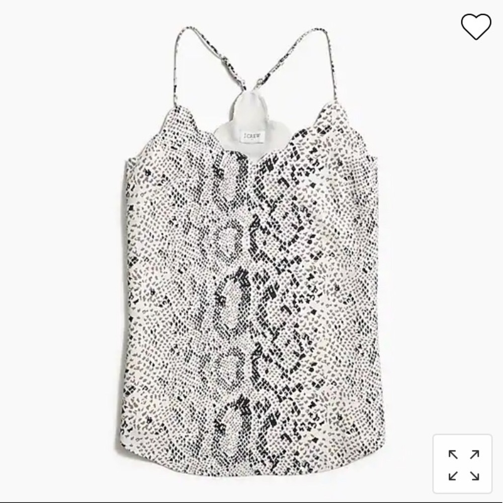 J.Crew Snakeskin Scalloped Cami